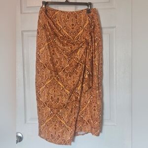 Liz Claiborne Yellow& Brown Skirt Size8